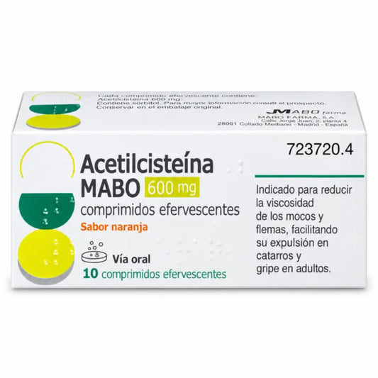Mabo-asetyylikysteiini 600 mg, appelsiininmakuinen, 10 poreilevaa tablettia