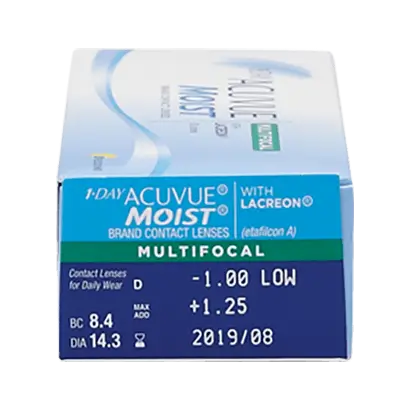 Acuvue 1 Day Moist Daily Multifocal Lenses , 30 units - -0.25, 8.4, High, 14.30