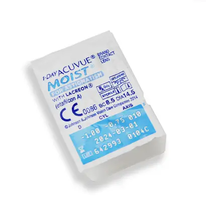 Acuvue 1 Day Moist  Toriset päivittäiskäyttöiset piilolinssit, 90 kappaletta