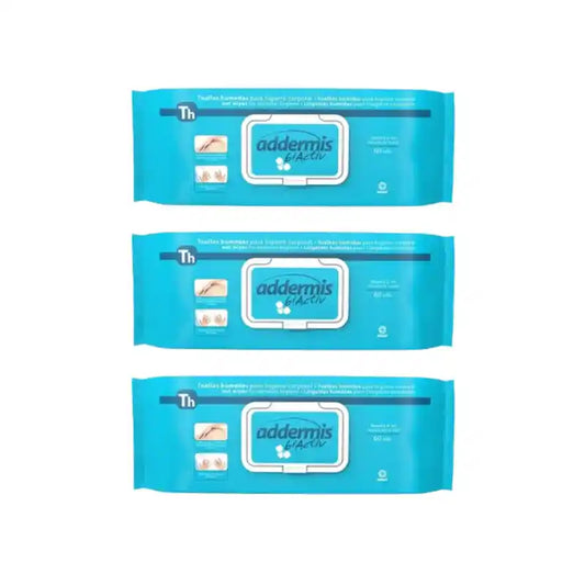 Addermis Biactiv Adult Intimate Hygiene Wipes , 3X60 Units