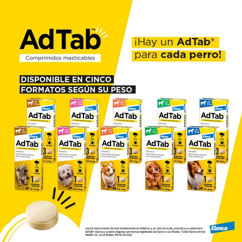 AdTab 450 mg purutabletit koirille (11–22 kg), 1 pakkaus