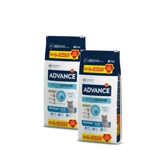 Advance Adult Sterilized -kissanruoka steriloiduille kissoille, kalkkunalla, 2 x 10+2 kg:n pakkaus