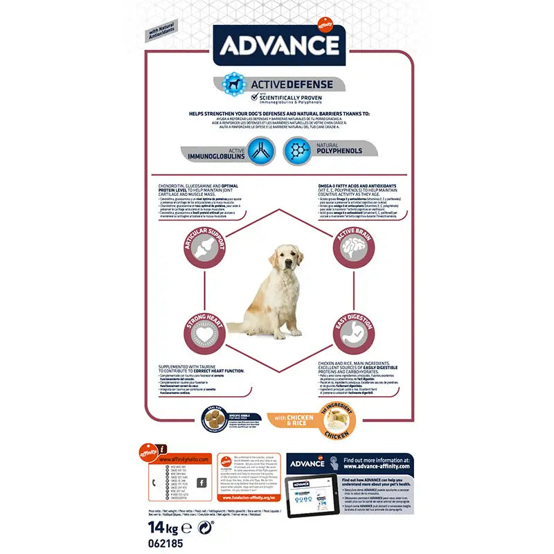 Advance Canine Senior Maxi Kana ja riisi 14 kg, koiranruoka