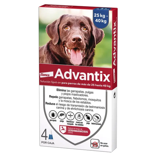 Advantix-loislääkepipetit yli 25 kg:n painoisille koirille, 4 kpl x 4 ml
