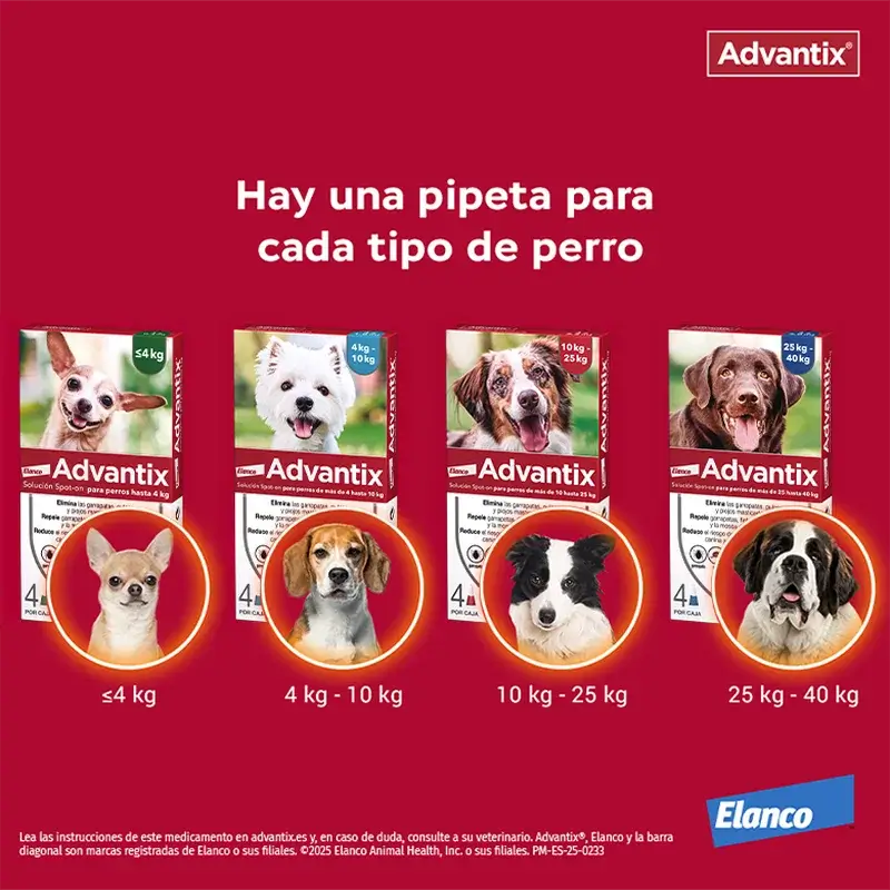 Advantix Mono -pipetti, 4,0 ml + 25 kg