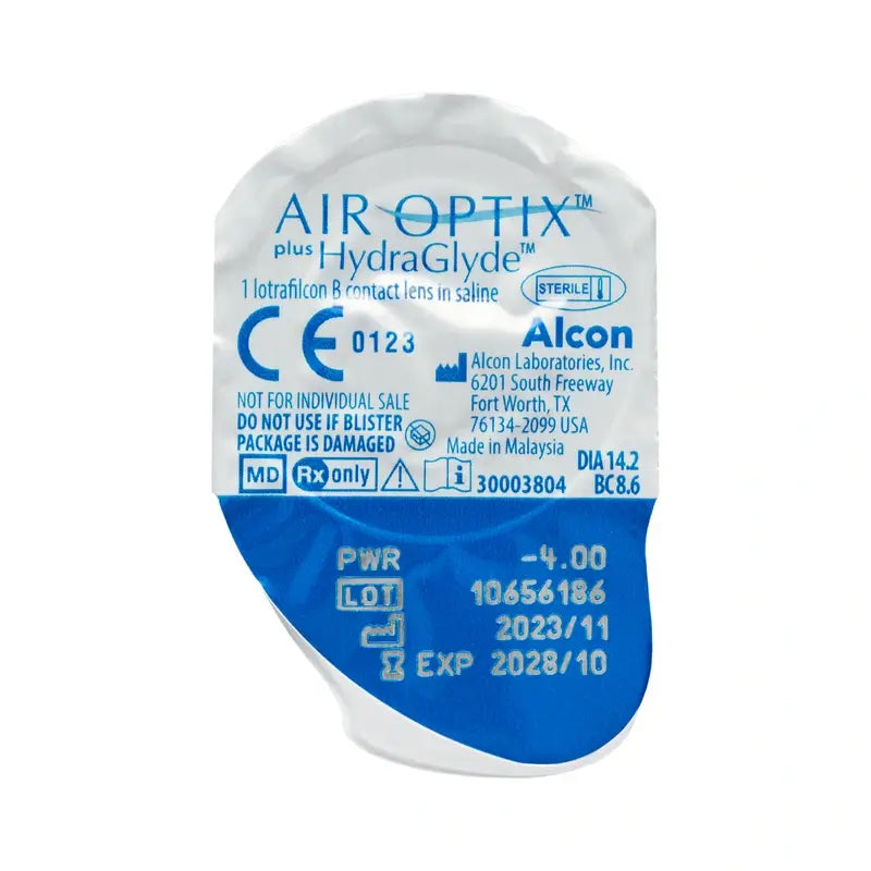 Air Optix Plus Hydraglade Monthly Spherical Contact Lenses, 3 units - -4.00, 8.6, 14.2
