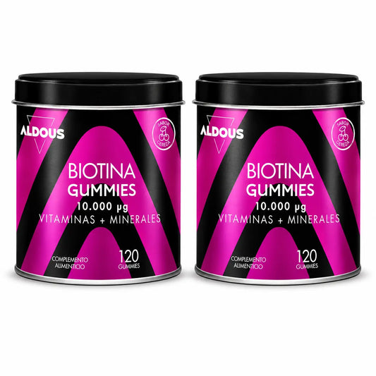 Aldous Bio Biotiini, 120 purukumia, 2-pakkaus