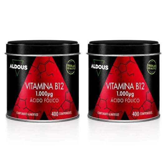 Aldous Bio B12-vitamiini ja foolihappo, 400 tablettia, 2 pakkausta