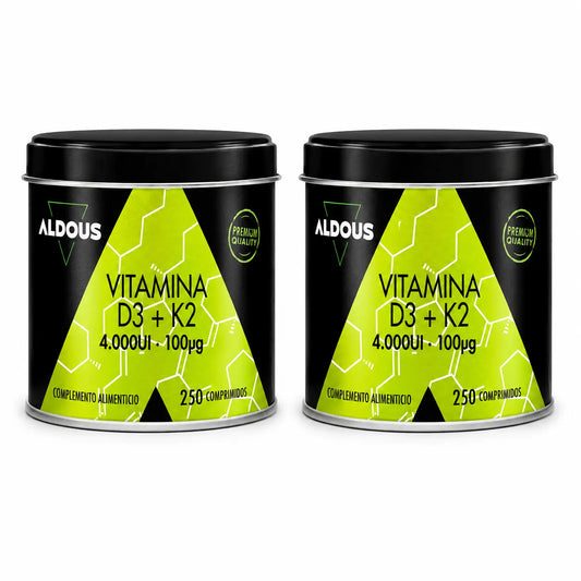 Aldous Bio D3- ja K2-vitamiini, 250 tablettia, 2 pakkausta