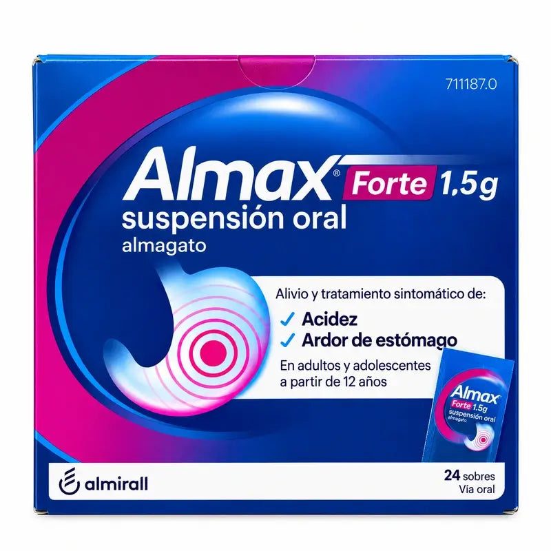 Almax Forte 1,5 g, 24 pussia, suun kautta otettava suspensio