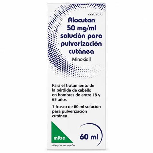 Alocutan 50 mg/ml minoksidiili, iholle suihkutettava liuos, 1 pullo, 60 ml