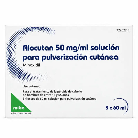 Alocutan 50 mg/ml minoksidiili-ihosumuteliuos, 3 pulloa, 60 ml