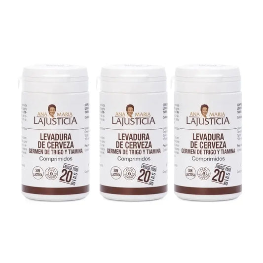 Ana Maria Lajusticia Brewer's Yeast + Wheat Germ + Thiamine (B1), 3x80 tablets