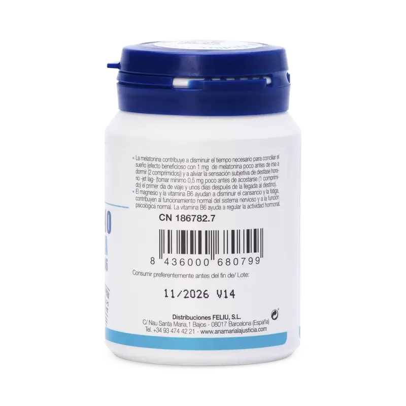 Ana Maria Lajusticia: Tryptofaani, melatoniini, magnesium ja B6-vitamiini, 60 tablettia