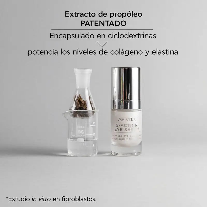 APIVITA 5-Action Eye -seerumi, jossa on valkoista liljaa, 15 ml