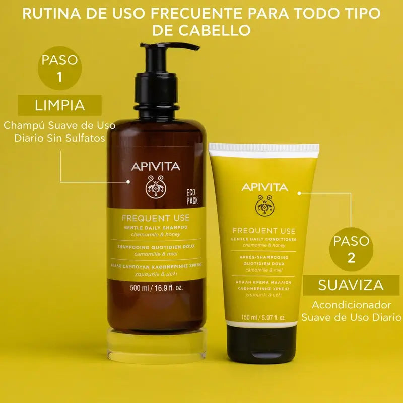 APIVITA Hellävarainen päivittäiskäyttöön tarkoitettu shampoo, 500 ml
