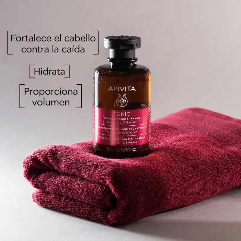 APIVITA Naisten hiustenlähtöä ehkäisevä elvyttävä shampoo, sisältää tyrniä ja laakeripuuta, 250 ml