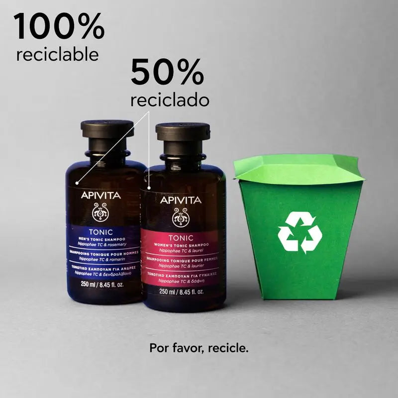 APIVITA Naisten hiustenlähtöä ehkäisevä elvyttävä shampoo, sisältää tyrniä ja laakeripuuta, 250 ml