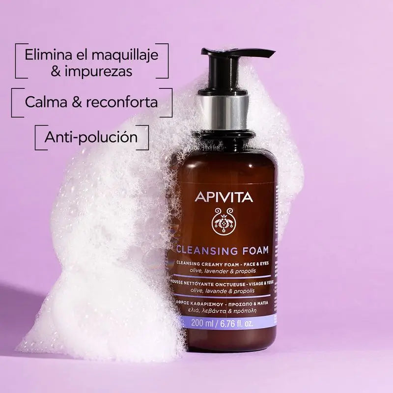 APIVITA Oliivi- ja laventelipohjainen kasvojen puhdistusvaahde 200 ml