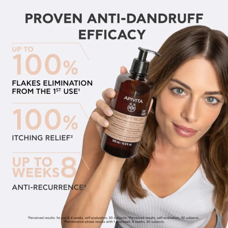 Apivita Ecopack – Dermatologinen shampoo kuivalle hilseelle, 500 ml