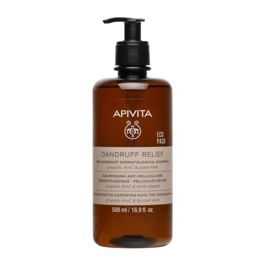 Apivita Ecopack – Dermatologinen shampoo kuivalle hilseelle, 500 ml