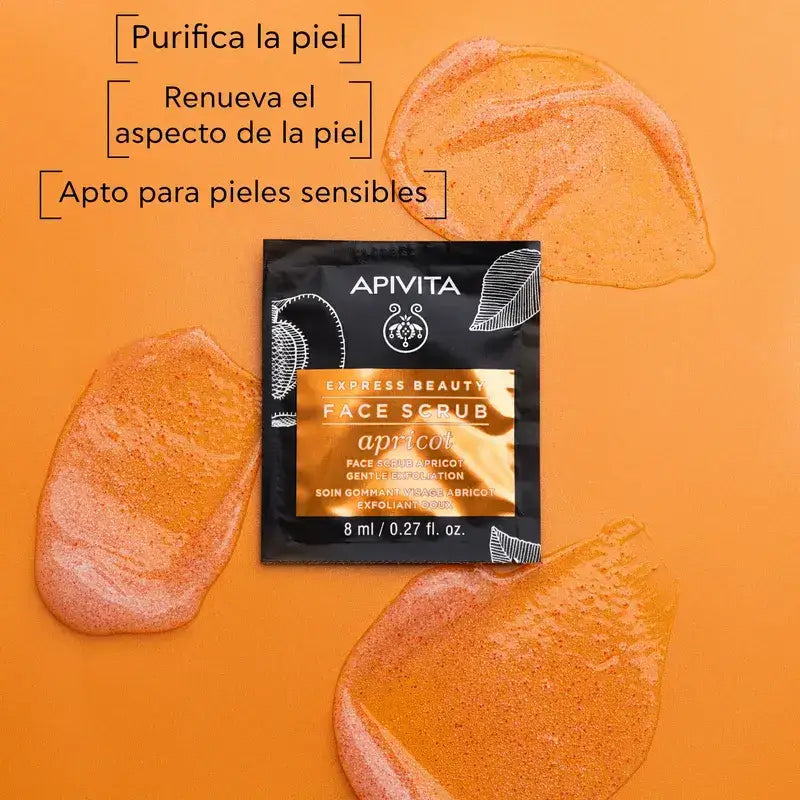 Apivita Express Beauty Aprikoosi-kuorinta-aine, 2 x 8 ml