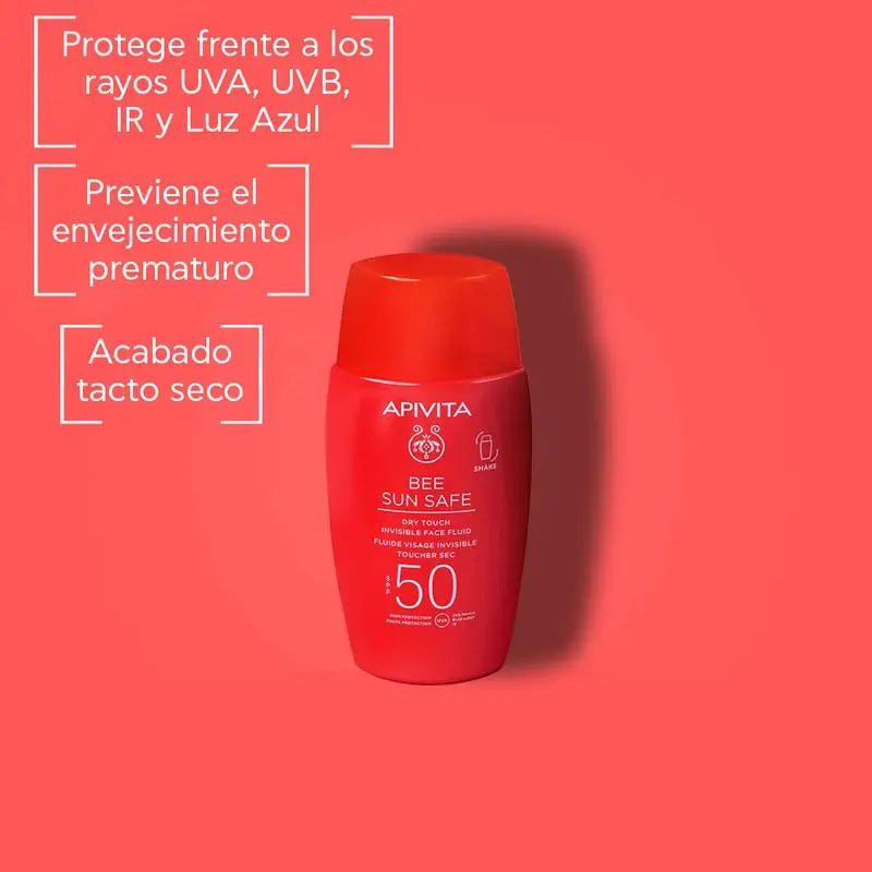 APIVITA Näkymätön kasvojen kosteusvoide, kuiva lopputulos, SPF 50, 50 ml