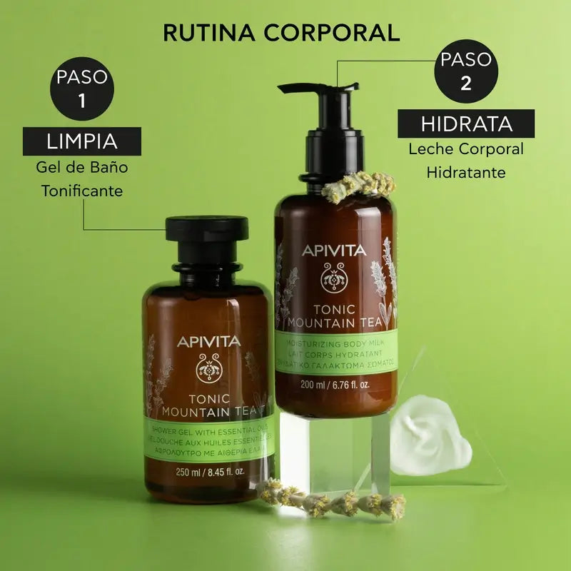 Apivita Mountain Tea -kylpygeeli, jossa on vuoristoteetä, 250 ml