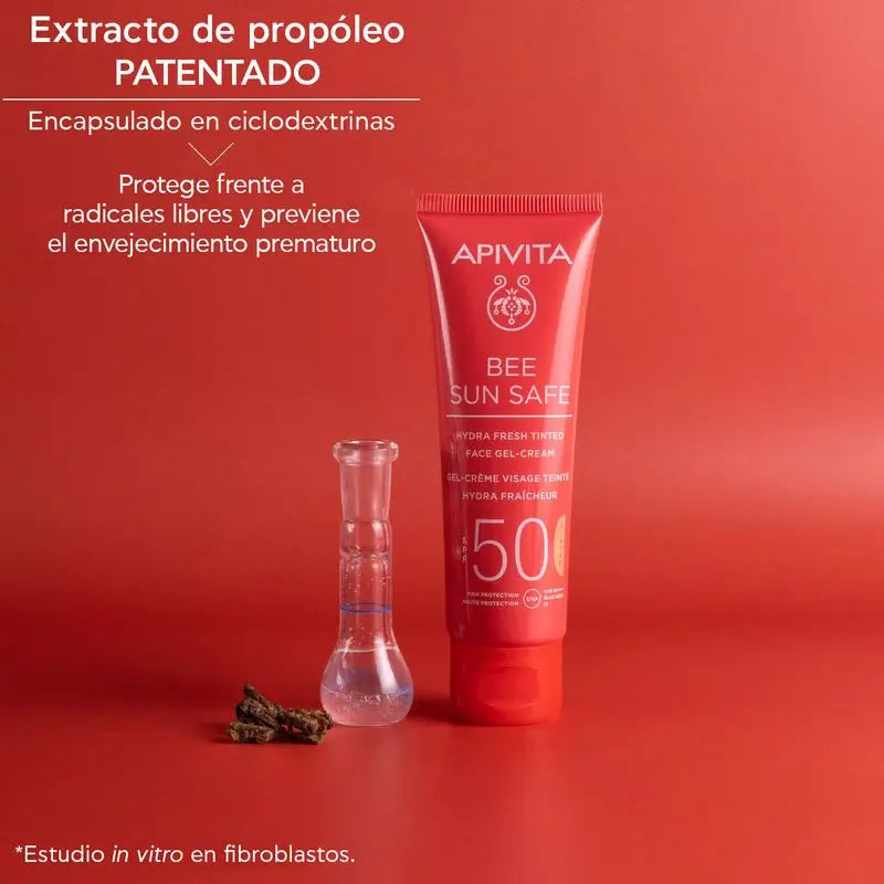 APIVITA Hydra Fresh -värillinen geelivoide SPF 50, 50 ml