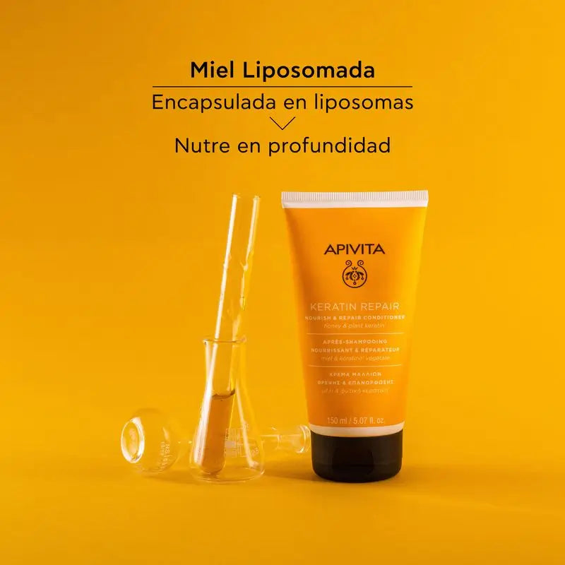 Apivita Keratin Repair -hoitoaine ravitsee syvältä ja uudistaa hiuksia, 150 ml