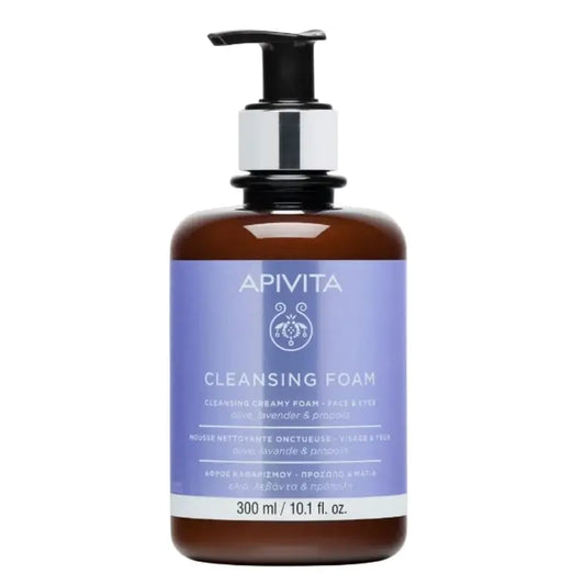 Apivita Facial Cleansing Promotion - Facial & Eye Cleansing Foaming Cream Cleanser, 300ml
