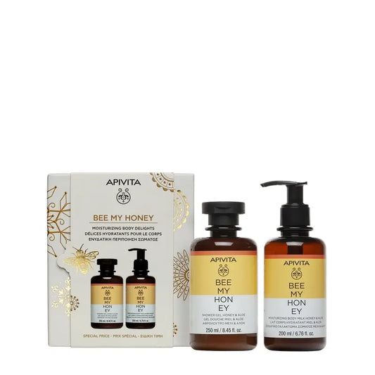 Apivita Promo Bee My Honey -suihkugeeli, 250 ml + vartalovoide, 200 ml 