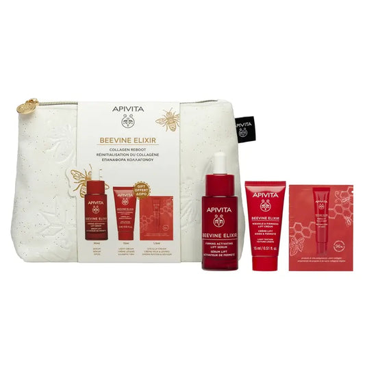 Apivita Beevine Elixir -kampanjatarjous: kiinteyttä aktivoiva Lift-seerumi, 30 ml + lahjana kevyt voide 15 ml + silmänympärysvoide 1,5 ml 