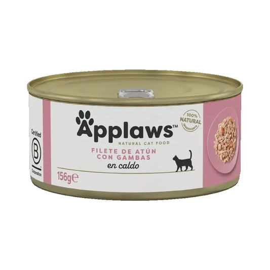 Applaws Cat -tonnikalaa ja katkarapuja sisältävä purkki, 24 x 156 g