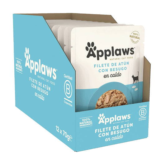 Applaws Cat tonnikalaa ja meribassia sisältävä pussi, 12 x 70 g