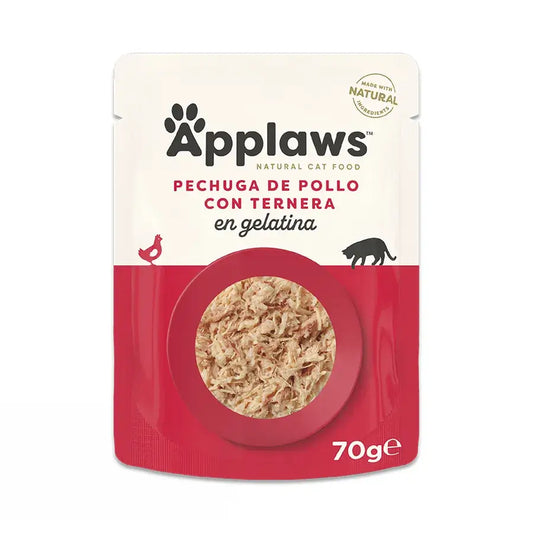 Applaws Cat -kanan ja naudanlihan geelipakkaus, 16 x 70 g