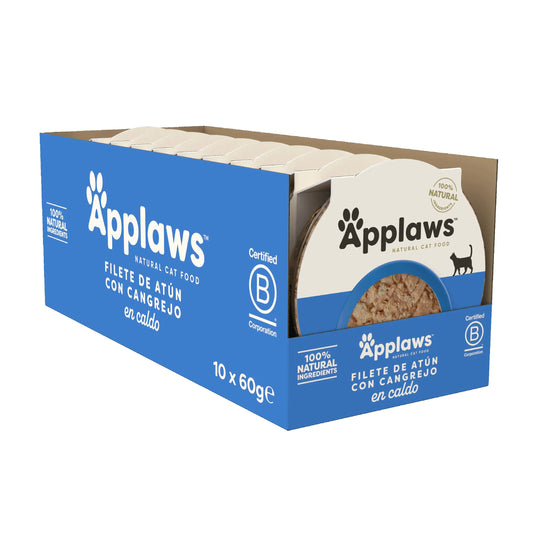 Applaws Cat -tonnikala- ja rapupurkki, 10 x 60 g