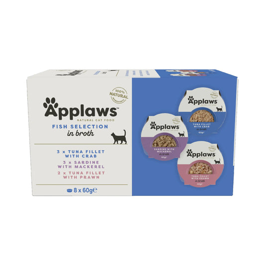 Applaws Cat -kattaruoka, ”Multi Seleccion” -kalavalikoima, 8 x 60 