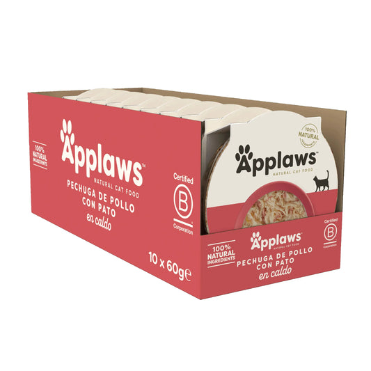 Applaws Cat -kattilapakkaus, kananrintaa ja ankkaa, 10 x 60 g