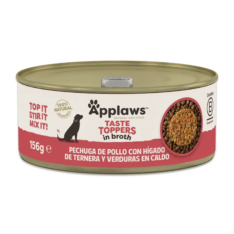 Applaws Dog Toper-tölkki, kanaa, Higa Tern Verd -liemi, 12 x 156 g