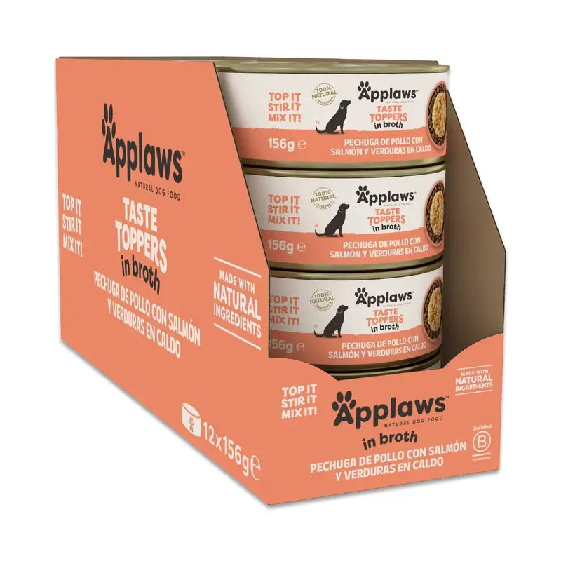 Applaws Dog -tölkki: kanapala, lohi, vihannekset, liemi, 12 x 156 g