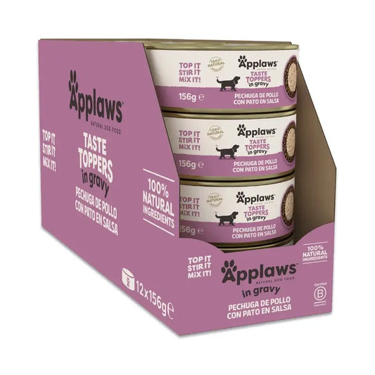 Applaws Dog -tölkkilisä: kanaa ja ankkaa kastikkeessa, 12 x 156 g