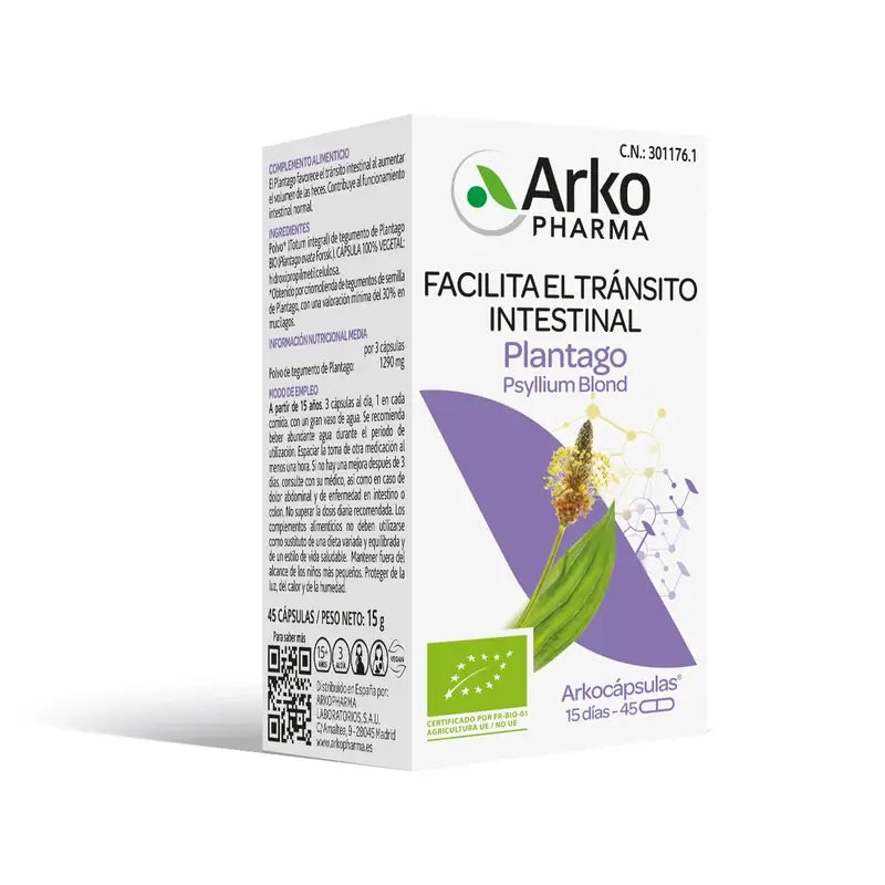 Arkocápsulas Plantago Bio -kapselit, 45 kpl