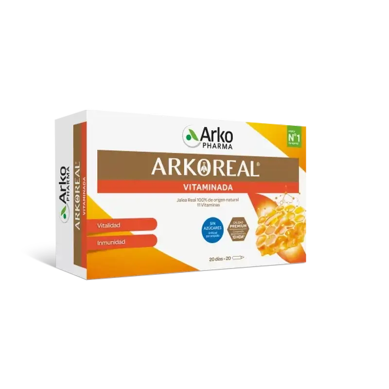 Arkopharma Arkoreal Vitadefensas sokeriton kuninkaatarha, 20 ampullia