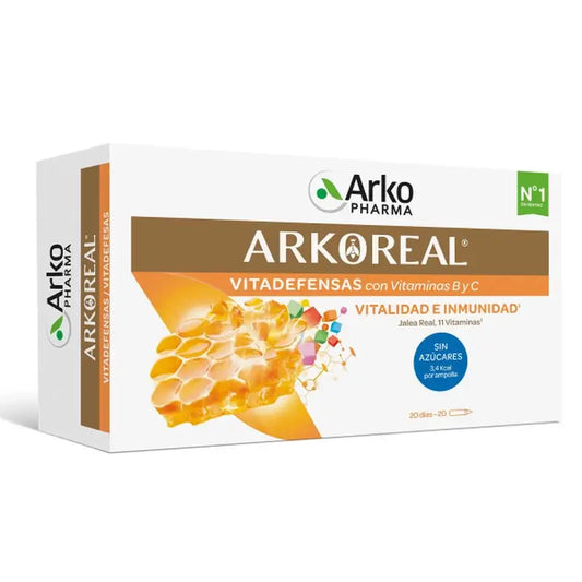 Arkopharma Arkoreal Kuningatarhyytelö Vitadefensas, 20 ampullia