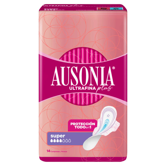 Ausonia Pads With Ultrafine Plus Super Wings , 14 units