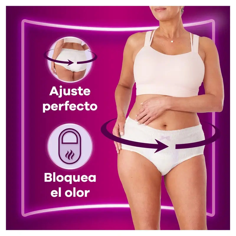 Ausonia Discreet Boutique -inkontinenssialushousut, beige, Plus-malli, koko M, 9 kpl