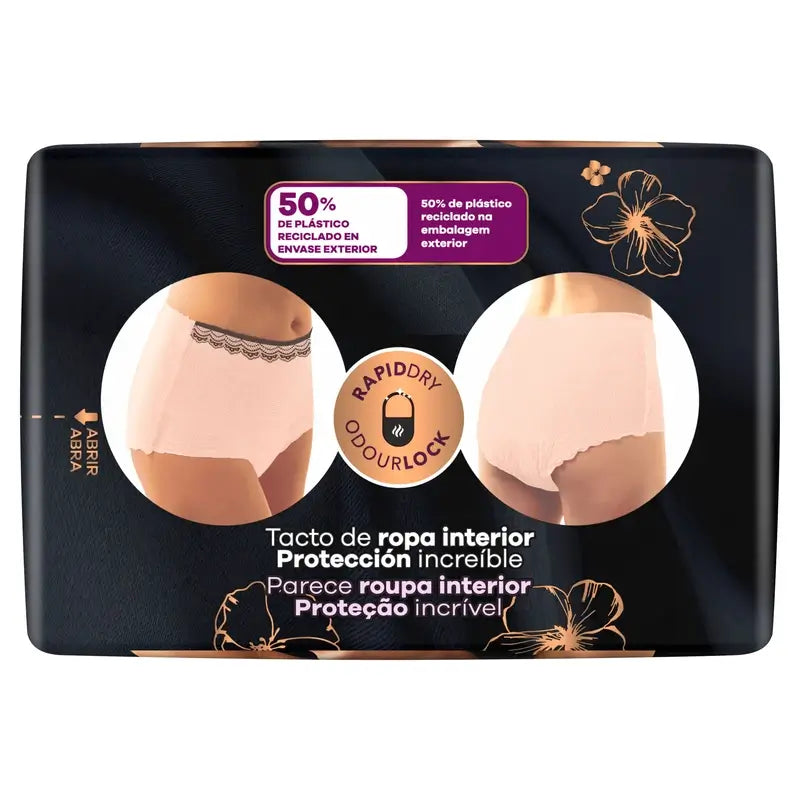 Ausonia Discreet Boutique -inkontinenssialushousut, beige, Plus-malli, koko M, 9 kpl