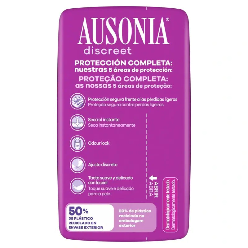 Ausonia Discreet -vuotosuojat, Ultra, päivä- ja yökäyttöön, 12 kpl