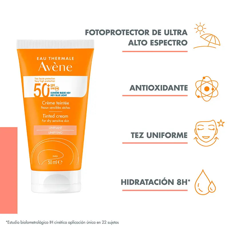 Avène Aurinkovoide herkälle iholle SPF 50+, sävytetty, 50 ml